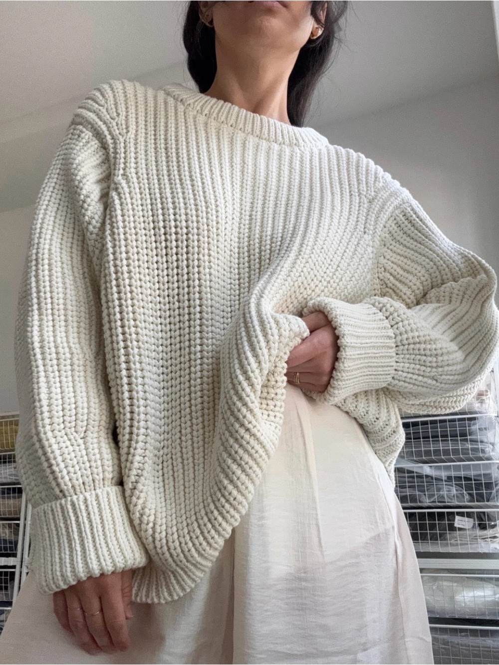 New without tags Zara Cozy Oversized Cream Knit Sweater